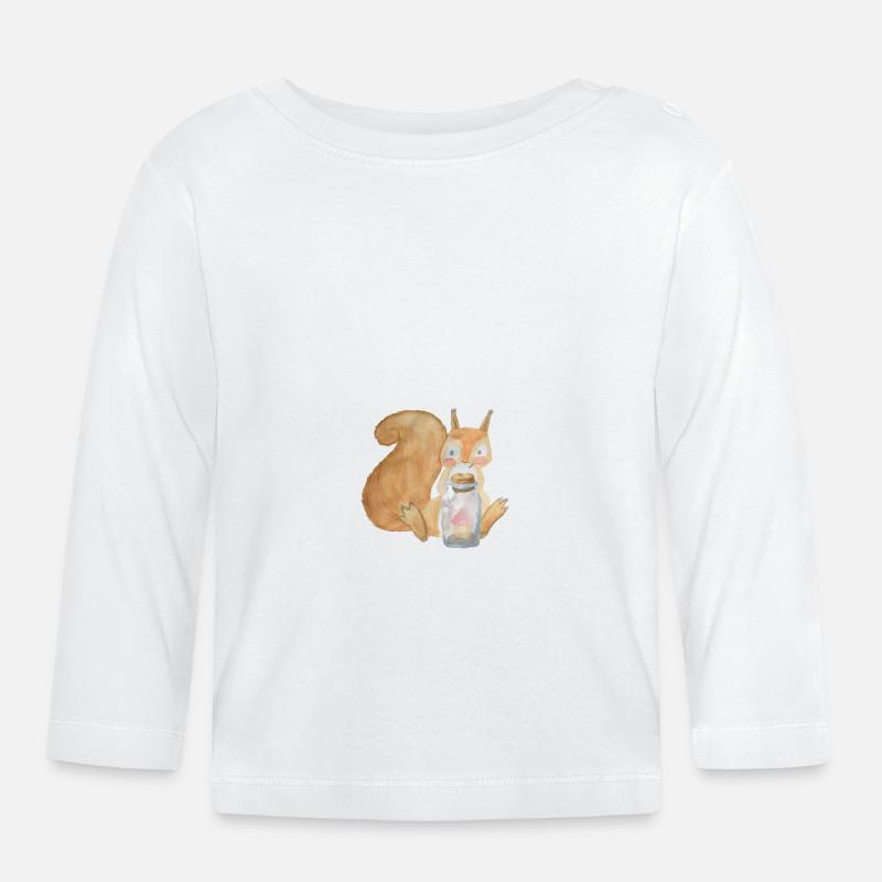 Dein glückliches Eichhörnchen - Baby Bio-Langarmshirt - Weiß