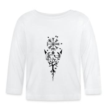 Wikinger Kompass - Baby Bio-Langarmshirt - Weiß - Vorne