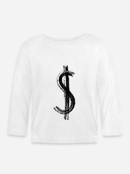 Dollar - Baby Bio-Langarmshirt - Weiß