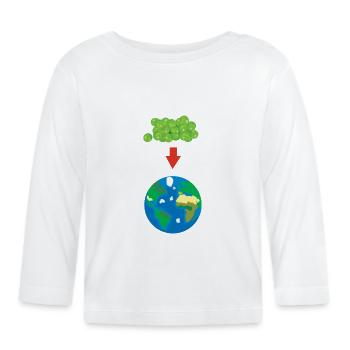 pois sur terre - T-shirt manches longues bio Bébé - blanc - Devant