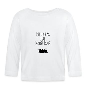 modélisme / modéliste / maquette / geek - T-shirt manches longues bio Bébé - blanc - Devant