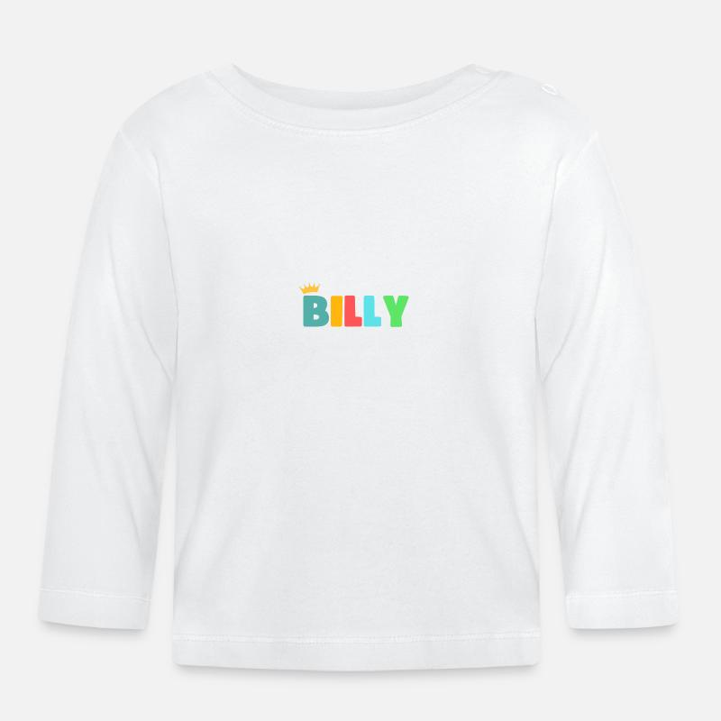 Billy! Personalisierbar - Baby Bio-Langarmshirt - Weiß