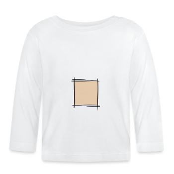 Cadre décoratif. Bannières / cadres. - T-shirt manches longues bio Bébé - blanc - Devant