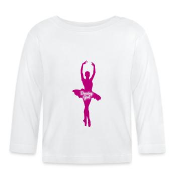 Danse Ballerine danse moderne Ballerine Danse - T-shirt manches longues bio Bébé - blanc - Devant