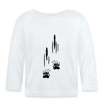 Scratches, Claws - Organic Baby Long Sleeve T-Shirt - white - Front