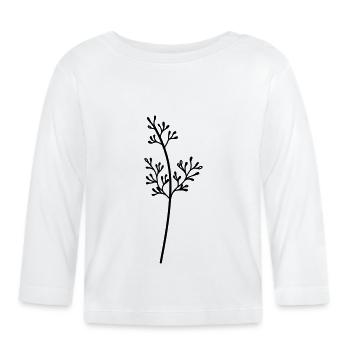simple Wildblume - Baby Bio-Langarmshirt - Weiß - Vorne