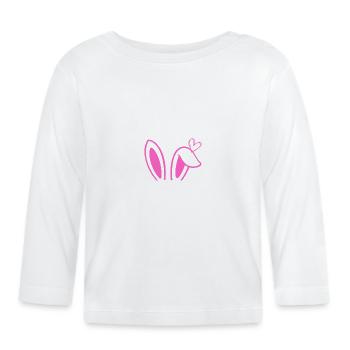 Hasenohren mit Herzchen - Baby Bio-Langarmshirt - Weiß - Vorne