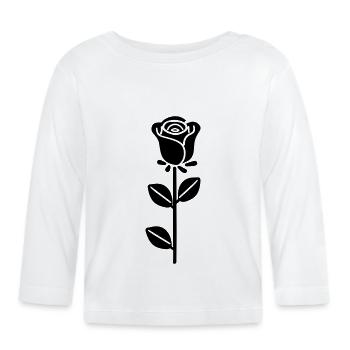 Pink Flower - Organic Baby Long Sleeve T-Shirt - white - Front