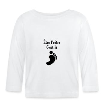 chrétien / prêtre / catholique / religion - T-shirt manches longues bio Bébé - blanc - Devant
