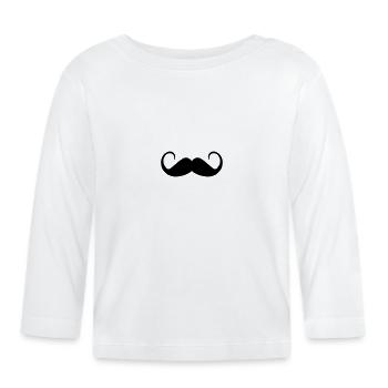 Schnurrbart - Baby Bio-Langarmshirt - Weiß - Vorne