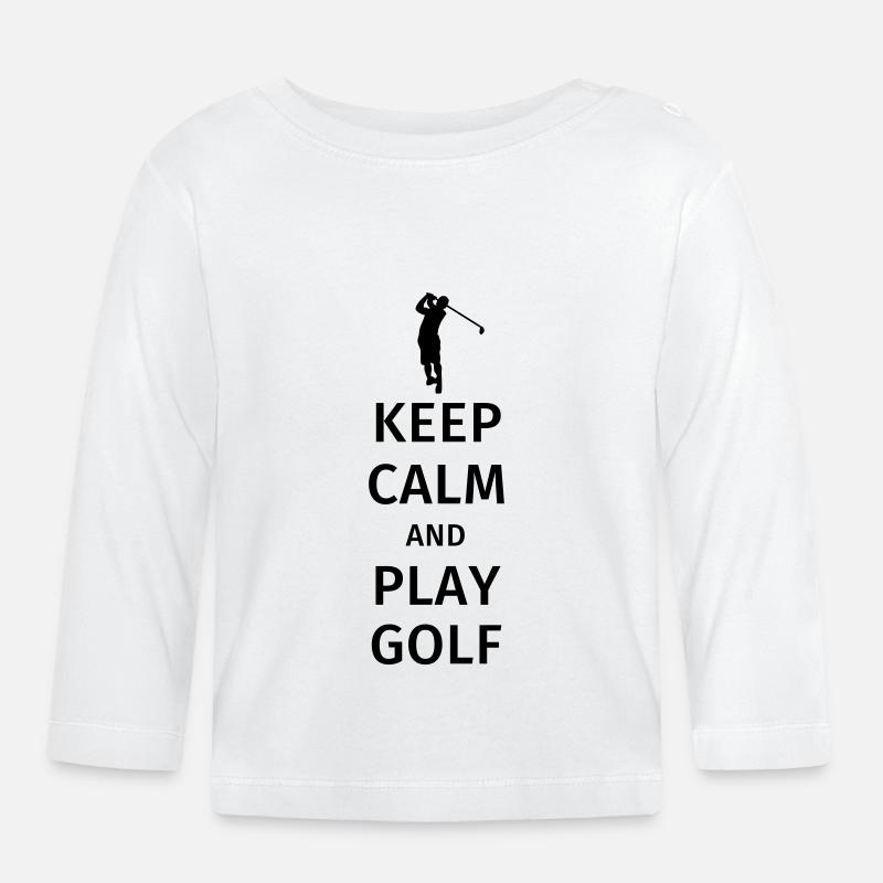 Keep Calm and Play Golf - T-shirt manches longues bio Bébé - blanc