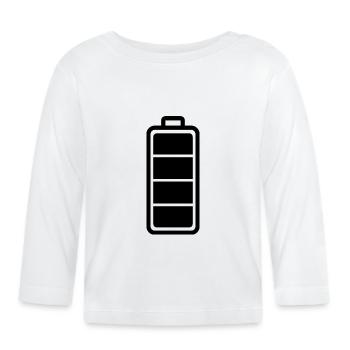 batterie faible - T-shirt manches longues bio Bébé - blanc - Devant