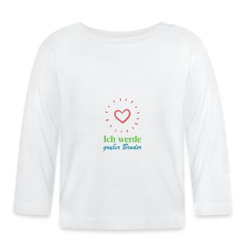 Ich werde großer Bruder mit einer Schwester - Baby Bio-Langarmshirt - Weiß - Vorne