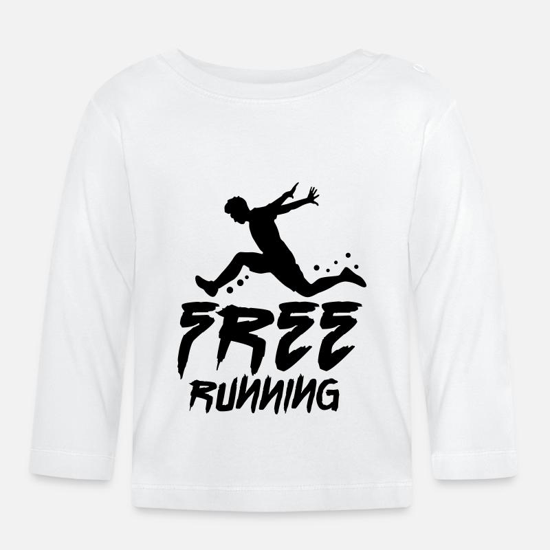 free running - Baby Bio-Langarmshirt - Weiß