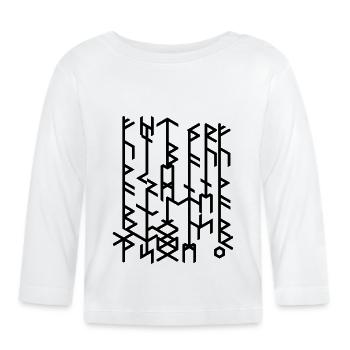 Runenstein2020/Rune stone-Quantum Runes Futhark 0© - Baby Bio-Langarmshirt - Weiß - Vorne