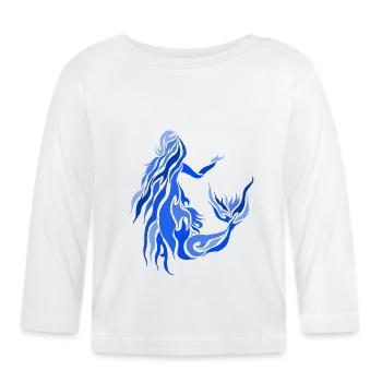 SIRÈNE BLEUE 2 - T-shirt manches longues bio Bébé - blanc - Devant
