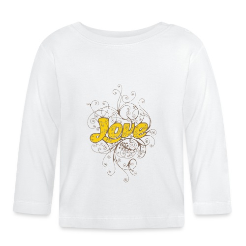 Scritta Love con decorazione - Maglietta a manica lunga ecologico per bambini
