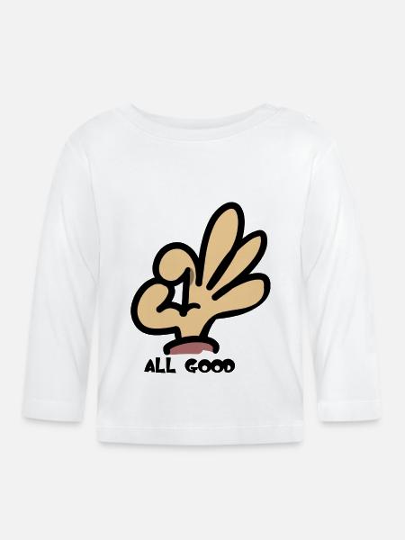 All Good Hand - Baby Bio-Langarmshirt - Weiß