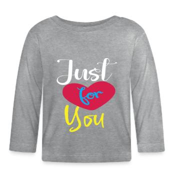 Juste pour vous - T-shirt manches longues bio Bébé - gris chiné - Devant