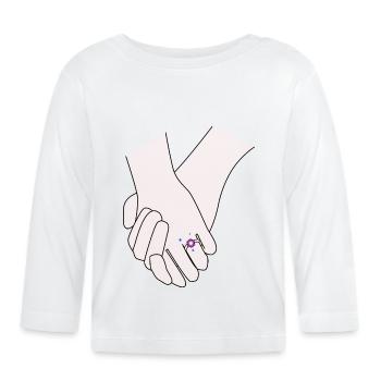 Se tenir la main Journée du mercredi - T-shirt manches longues bio Bébé - blanc - Devant