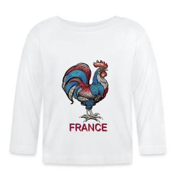 France coque gockel - T-shirt manches longues bio Bébé - blanc - Devant