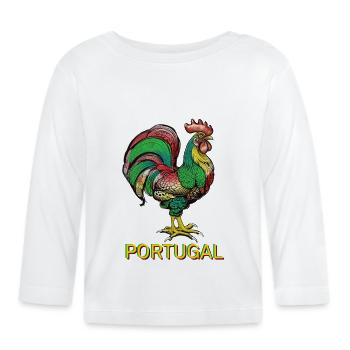Portugal Galo de Barcelos - T-shirt manches longues bio Bébé - blanc - Devant