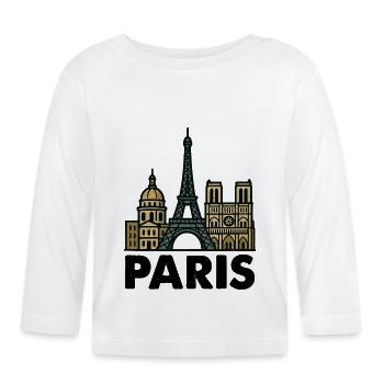 Horizon de Paris - T-shirt manches longues bio Bébé - blanc - Devant