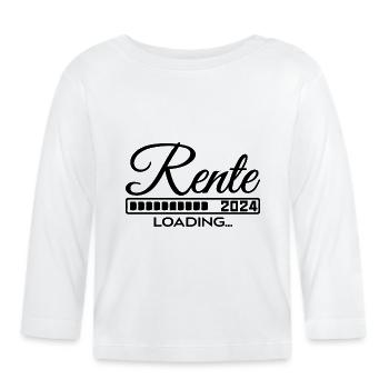 Rente 2024 Loading - Baby Bio-Langarmshirt - Weiß - Vorne