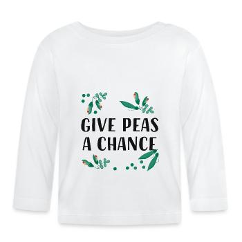 Donnez des pois une occasion - sort Jardin - T-shirt manches longues bio Bébé - blanc - Devant