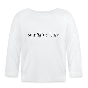 Antillais fier - T-shirt manches longues bio Bébé - blanc - Devant