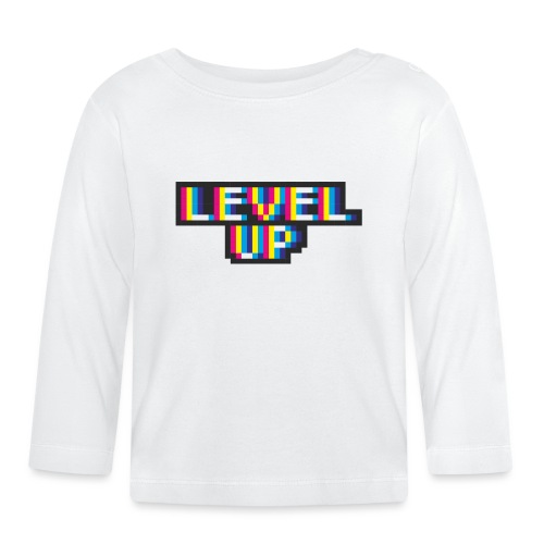 Pixelart No. 21 (Level Up) - bunt/colour - Baby Bio-Langarmshirt