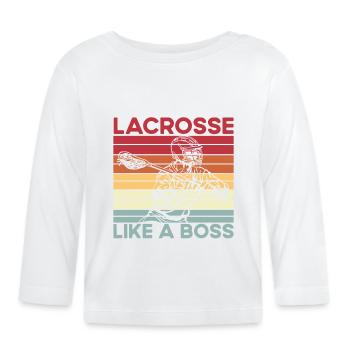 La crosse comme un patron - T-shirt manches longues bio Bébé - blanc - Devant