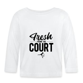 Tennisplatz Spruch Für Tennis - Baby Bio-Langarmshirt - Weiß - Vorne