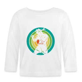 Muay Thai - Baby Bio-Langarmshirt - Weiß - Vorne
