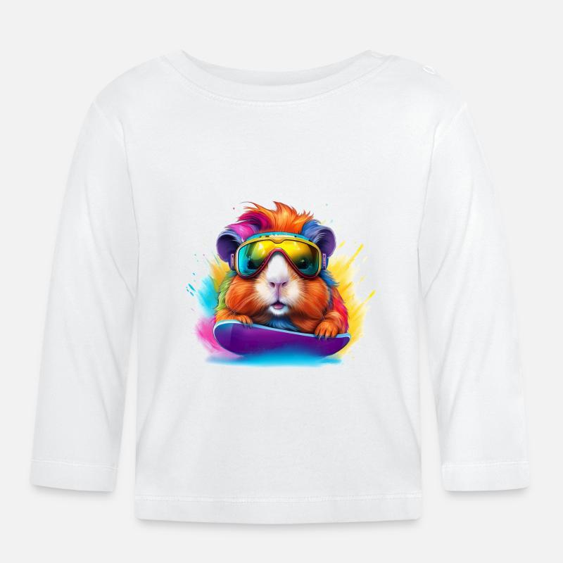 Planche de surf Cool Cobaye - T-shirt manches longues bio Bébé - blanc