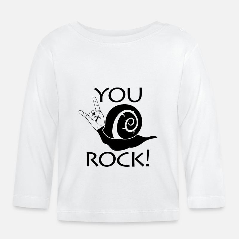 escargot - T-shirt manches longues bio Bébé - blanc