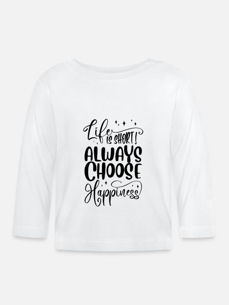 Lebensmotto Motivation - Baby Bio-Langarmshirt - Weiß