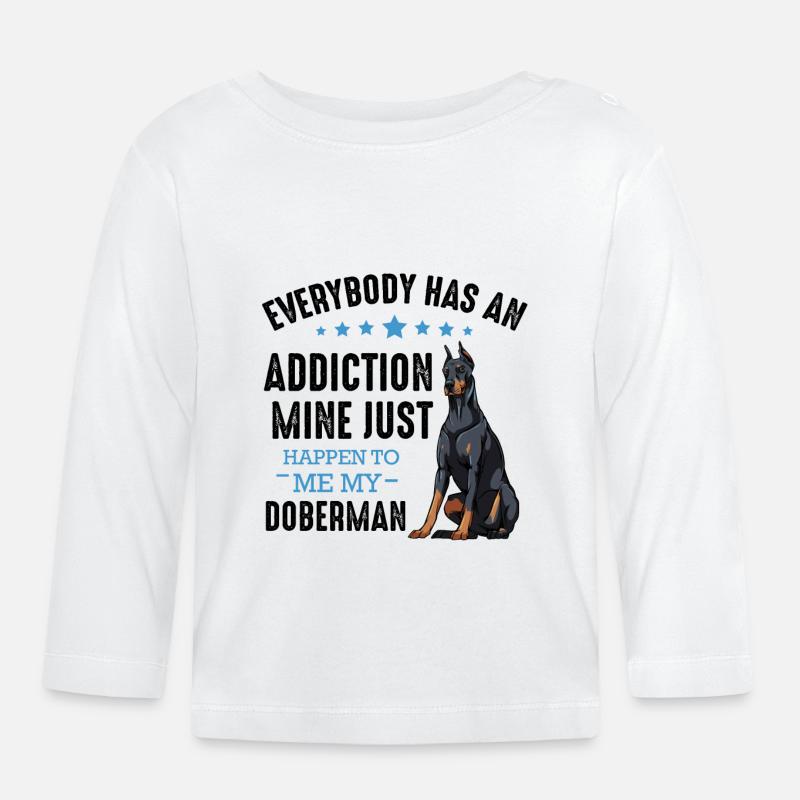 Dobermann - T-shirt manches longues bio Bébé - blanc