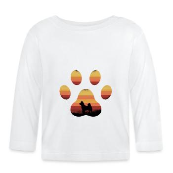 Dog paw - Organic Baby Long Sleeve T-Shirt - white - Front