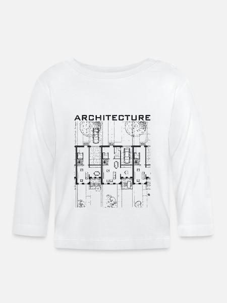 Architektur - Baby Bio-Langarmshirt - Weiß