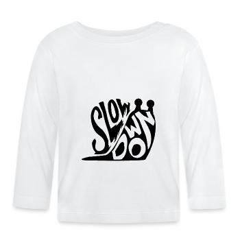 Escargot lentement - T-shirt manches longues bio Bébé - blanc - Devant