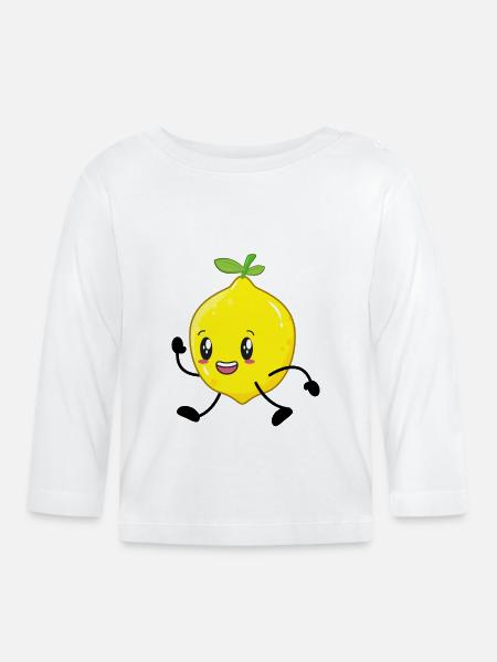 Zitrone - Baby Bio-Langarmshirt - Weiß