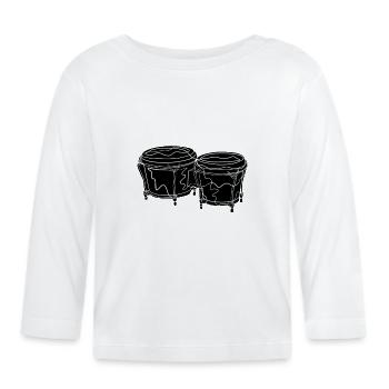 Bongos Trommeln - Baby Bio-Langarmshirt - Weiß - Vorne