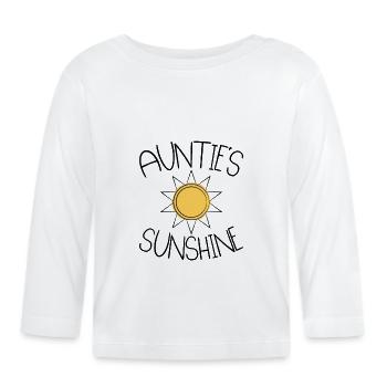 Tante Sunshine Nièce Neveu - T-shirt manches longues bio Bébé - blanc - Devant