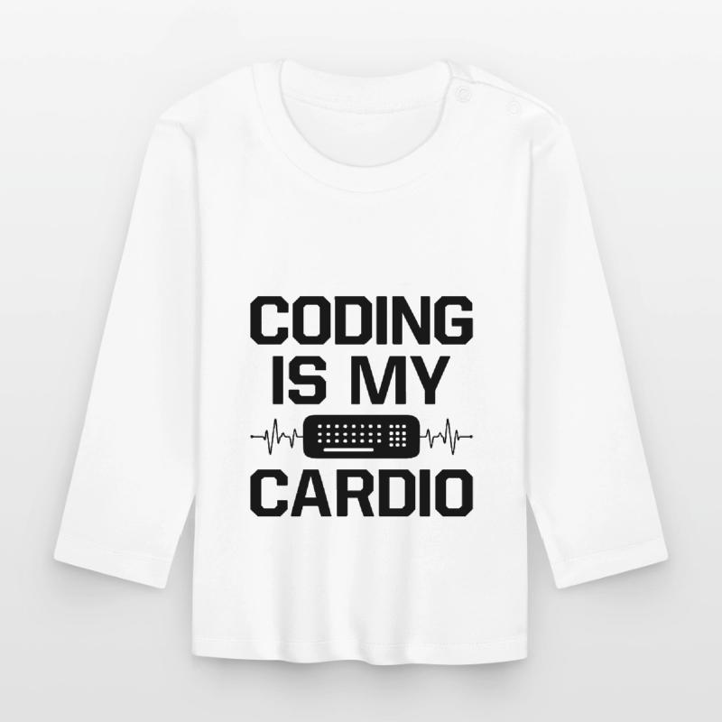 Coding Is My Cardio Programming Coder Computer Gee Baby Bio-Langarmshirt