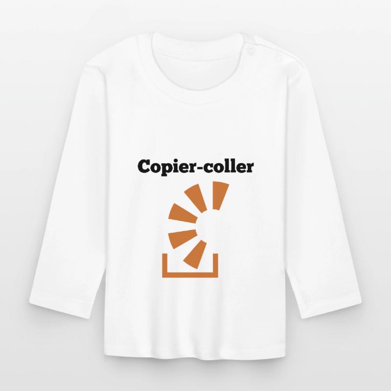 Copier Coller Programmer Software Developer Nerd G Baby Bio-Langarmshirt