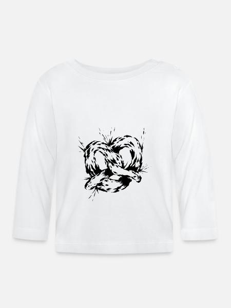 Brezel - Baby Bio-Langarmshirt - Weiß