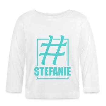 Social Media Hashtag Stefanie - Organic Baby Long Sleeve T-Shirt - white - Front