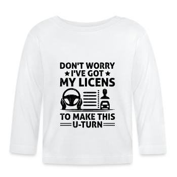 Führerschein bestanden Neuer Führerschein Fahren S - Baby Bio-Langarmshirt - Weiß - Vorne