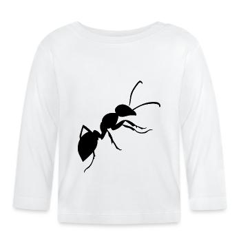 ant - Organic Baby Long Sleeve T-Shirt - white - Front